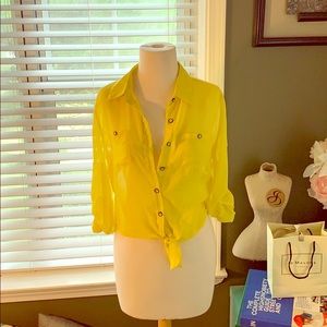 Hot Neon Yellow Blouse
